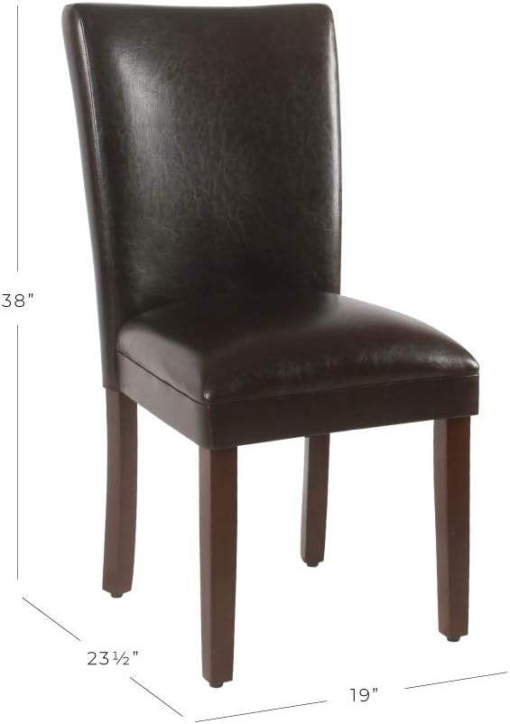 image:imageHomePop Parsons Dining Chair Brown Stripe Set of 2Brown Faux Leather Set of 2