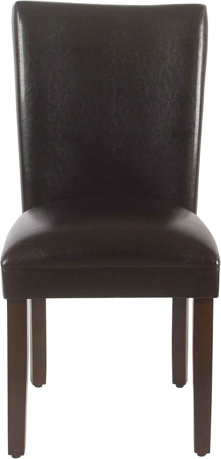 image:imageHomePop Parsons Dining Chair Brown Stripe Set of 2Brown Faux Leather Set of 2