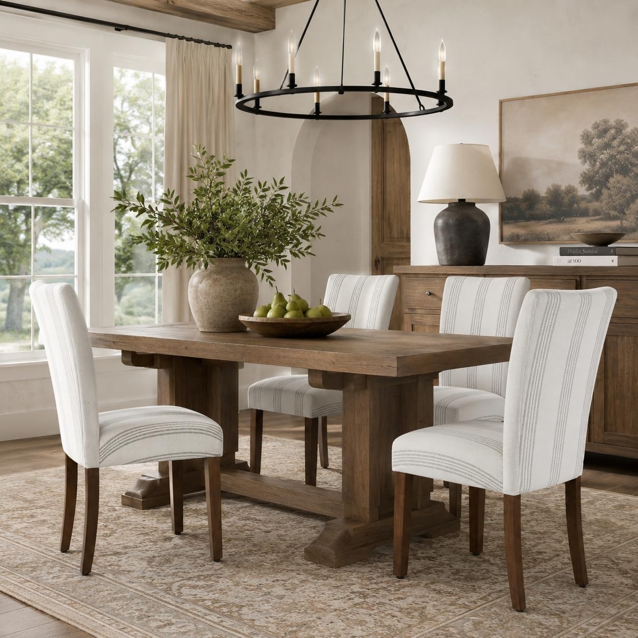 image:imageHomePop Parsons Dining Chair Brown Stripe Set of 2Brown Stripe