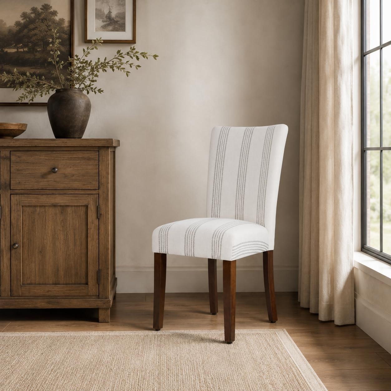 image:imageHomePop Parsons Dining Chair Brown Stripe Set of 2Brown Stripe
