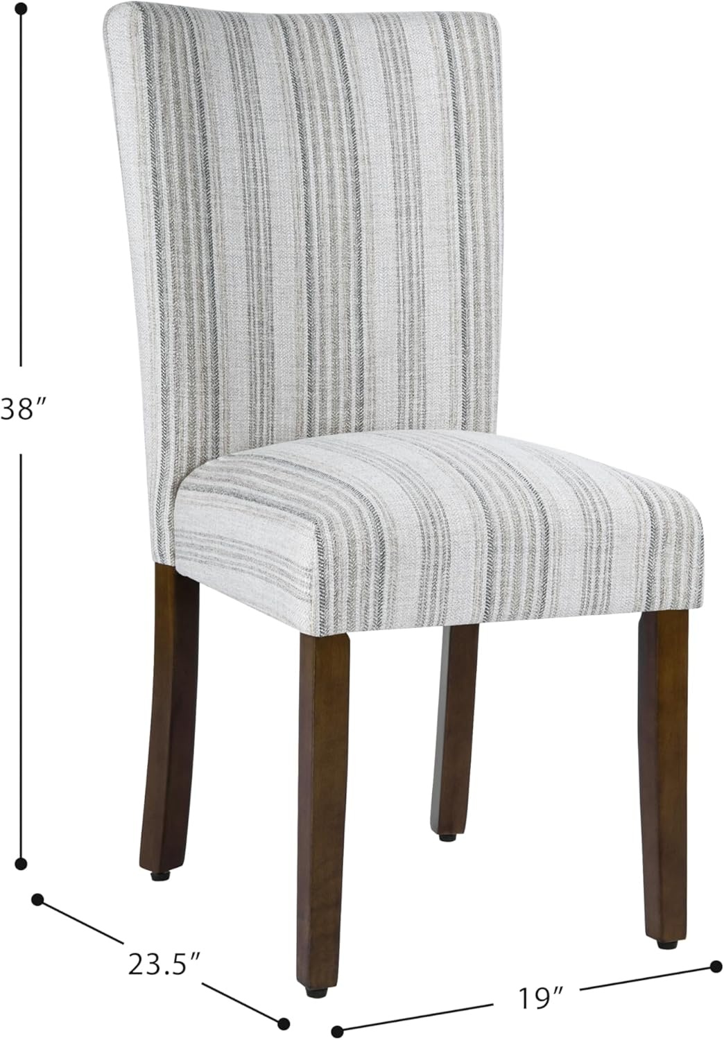 image:imageHomePop Parsons Dining Chair Brown Stripe Set of 2Gray Striped Pattern