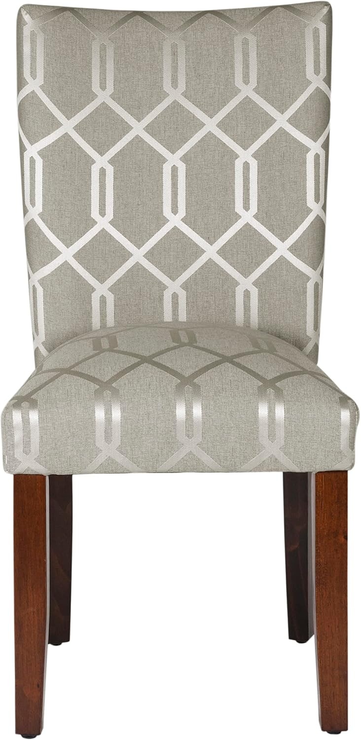 image:imageHomePop Parsons Dining Chair Brown Stripe Set of 2Pewter Gray Cream Lattice Set of 2