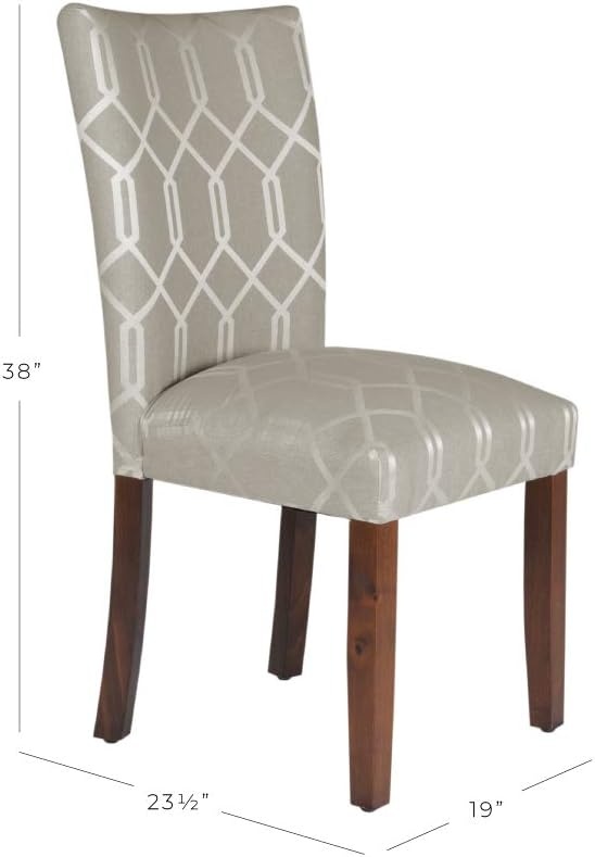 image:imageHomePop Parsons Dining Chair Brown Stripe Set of 2Pewter Gray Cream Lattice Set of 2