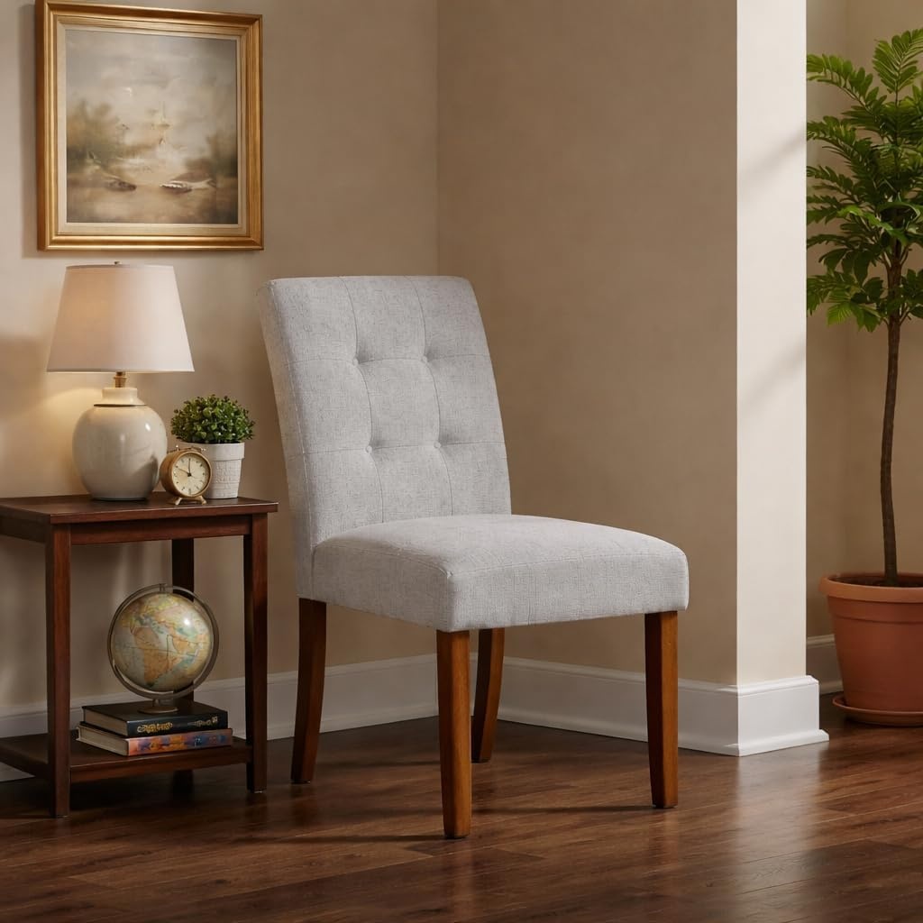 image:imageHomePop Parsons Dining Chair Brown Stripe Set of 2Slate Gray Woven