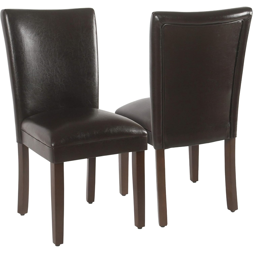 image:imageHomePop Parsons Dining Chair  Black Plaid Set of 2Dark Brown Faux