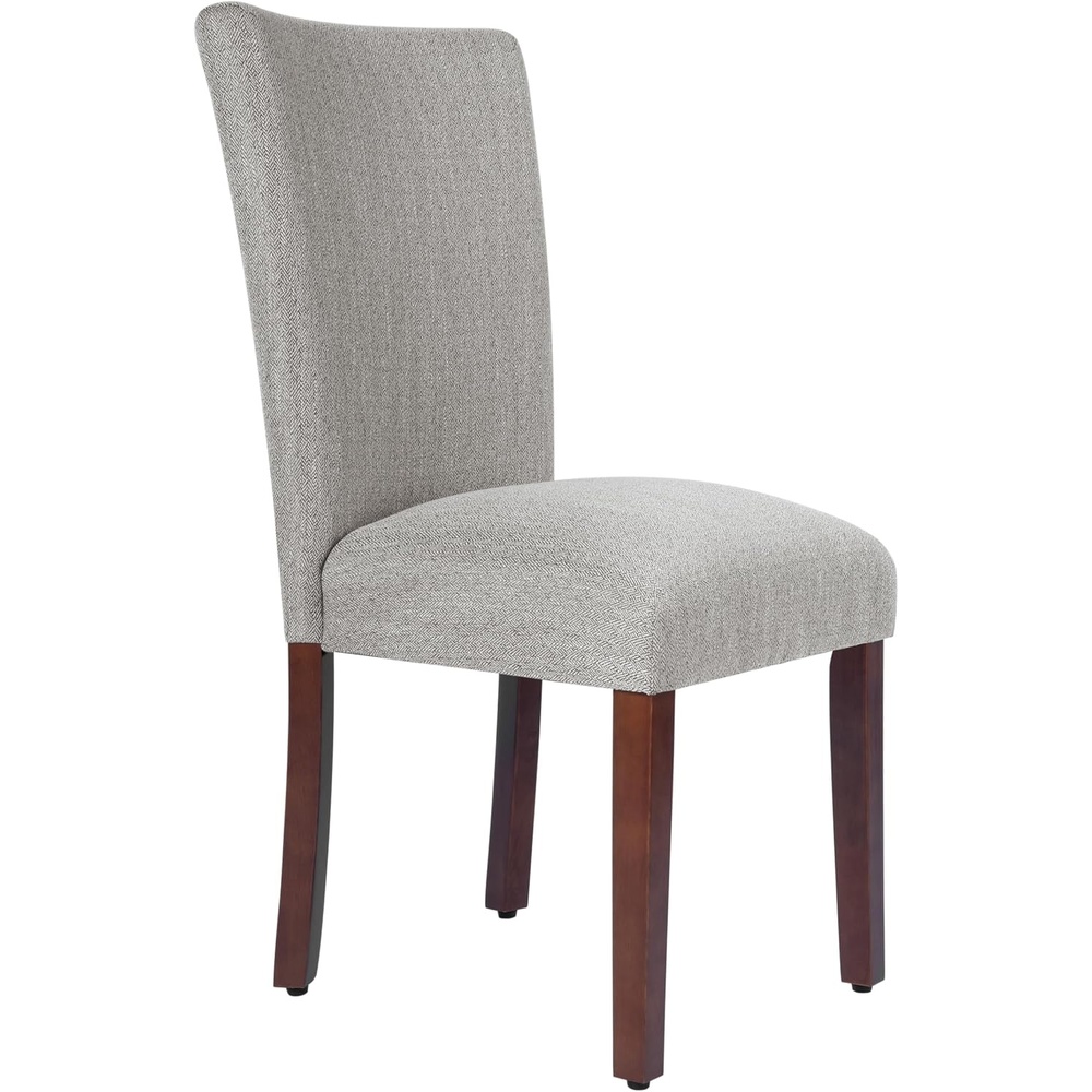 image:imageHomePop Parsons Dining Chair Black Plaid Set of 2Linen Light Gray