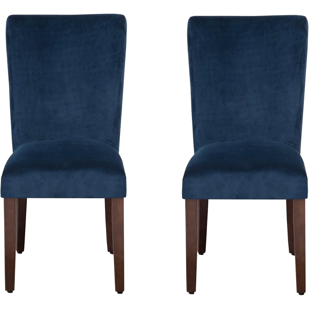image:imageHomePop Parsons Dining Chair  Black Plaid Set of 2Navy Velvet