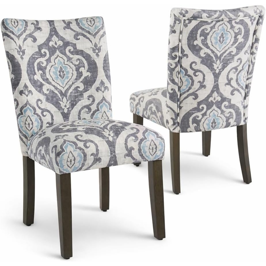 image:imageHomePop Parsons Dining Chair Black Plaid Set of 2Suri Blue