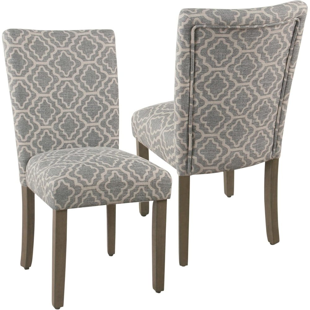 image:imageHomePop Parsons Dining Chair Brown Stripe Set of 2Ash Grey Geometric