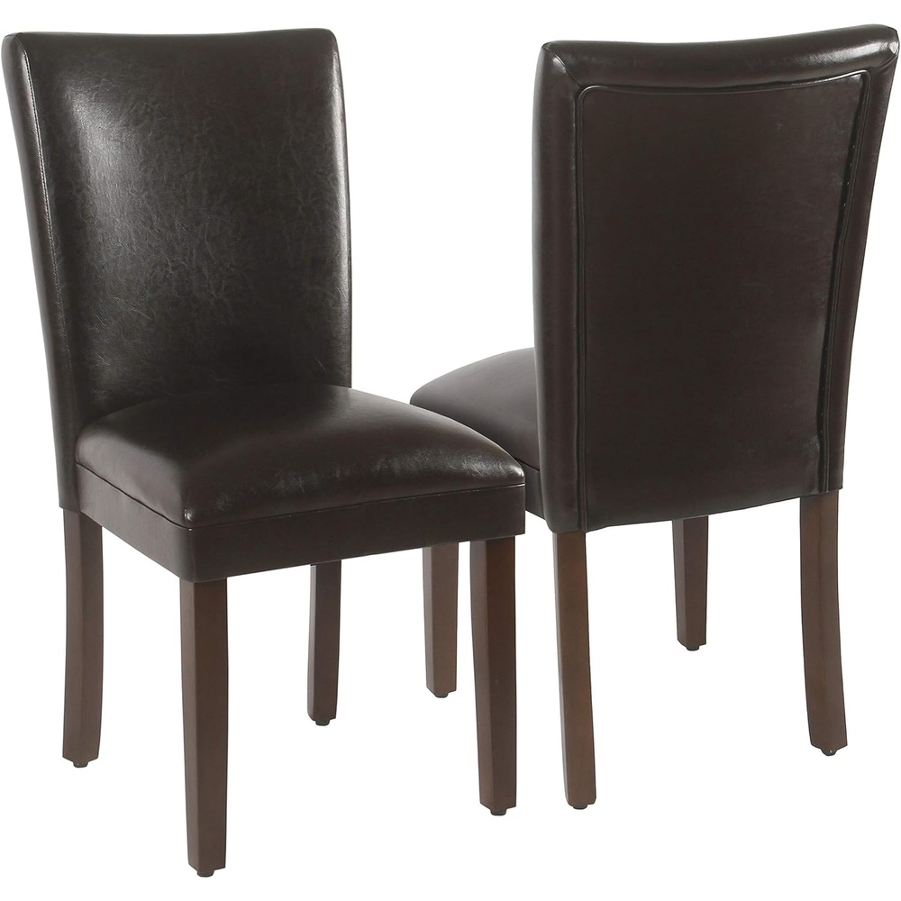 image:imageHomePop Parsons Dining Chair Brown Stripe Set of 2Brown Faux Leather Set of 2