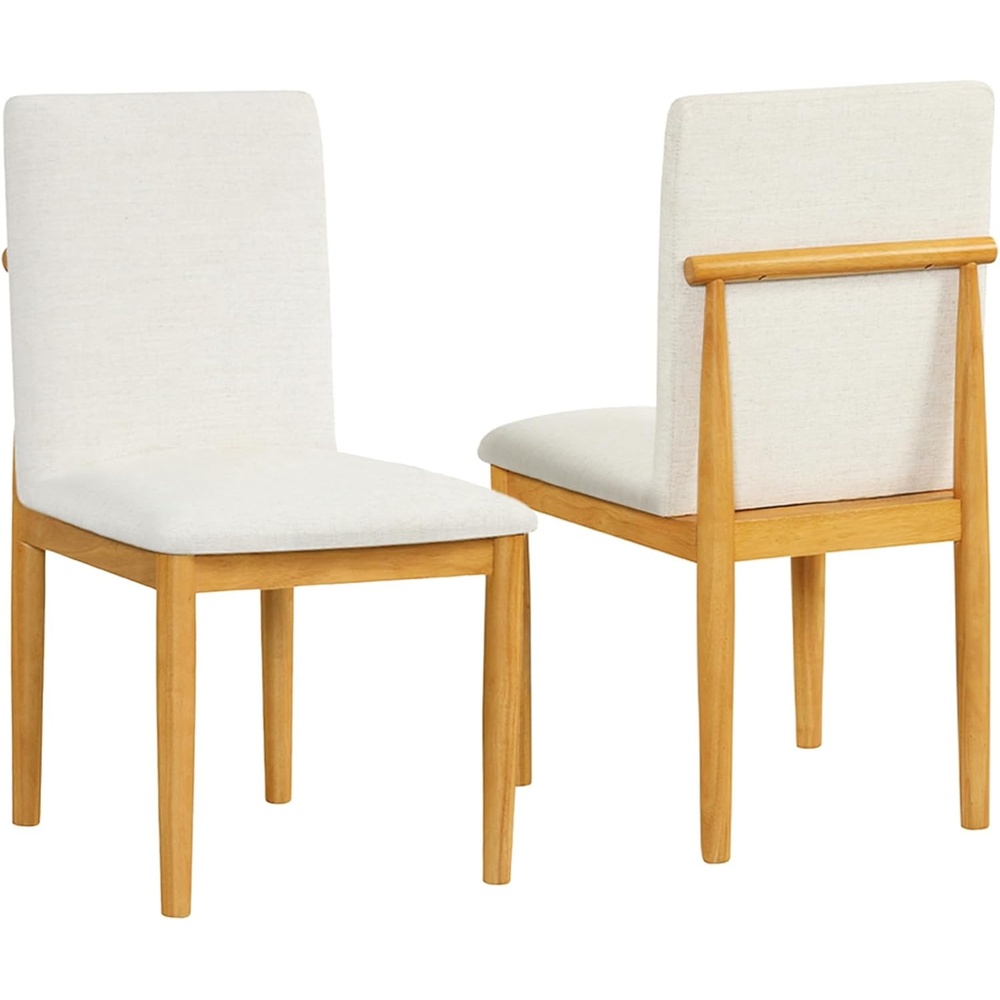 image:imageHomePop Parsons Dining Chair Brown Stripe Set of 2Cream White Textured Woven Set of 2
