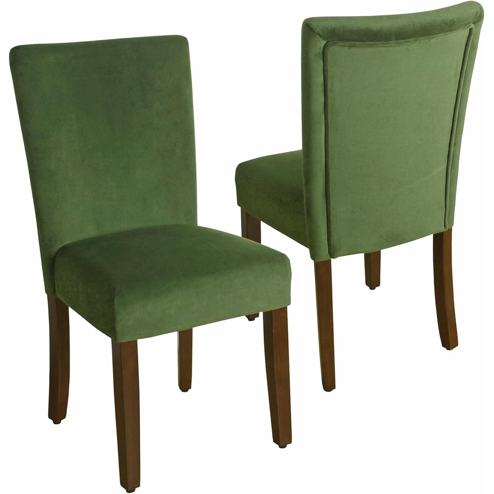 image:imageHomePop Parsons Dining Chair  Brown Stripe Set of 2Dark Green Velvet