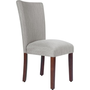 HomePop Parsons Dining Chair – Black Plaid (Set of 2)(Linen Light Gray)