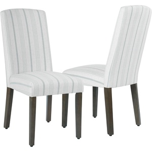 HomePop Parsons Dining Chair – Brown Stripe (Set of 2)(Dove Grey Stripe(set of 2))