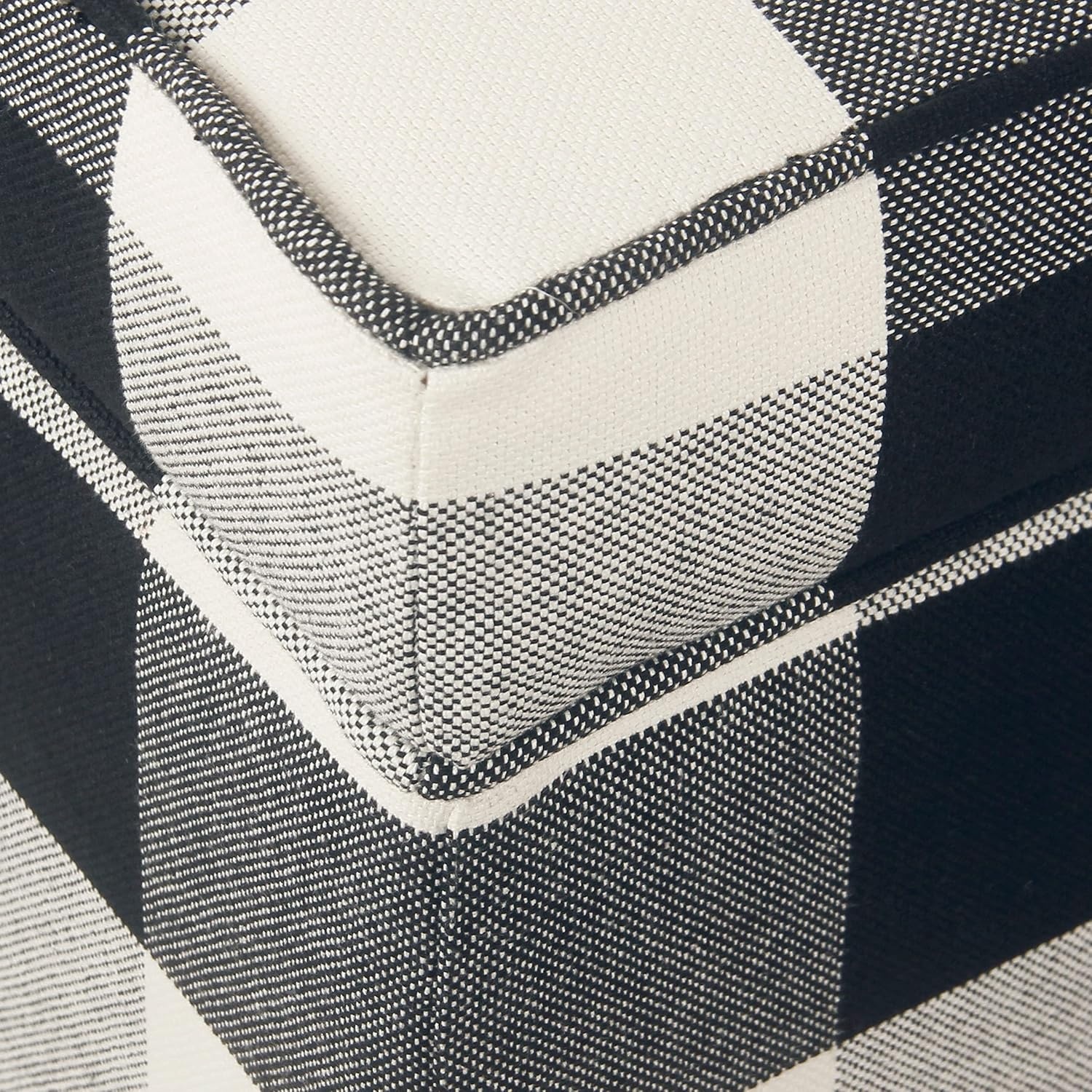 image:imageHomePop 18 Square Tufted Storage Ottoman Cream Textural WovenBlack