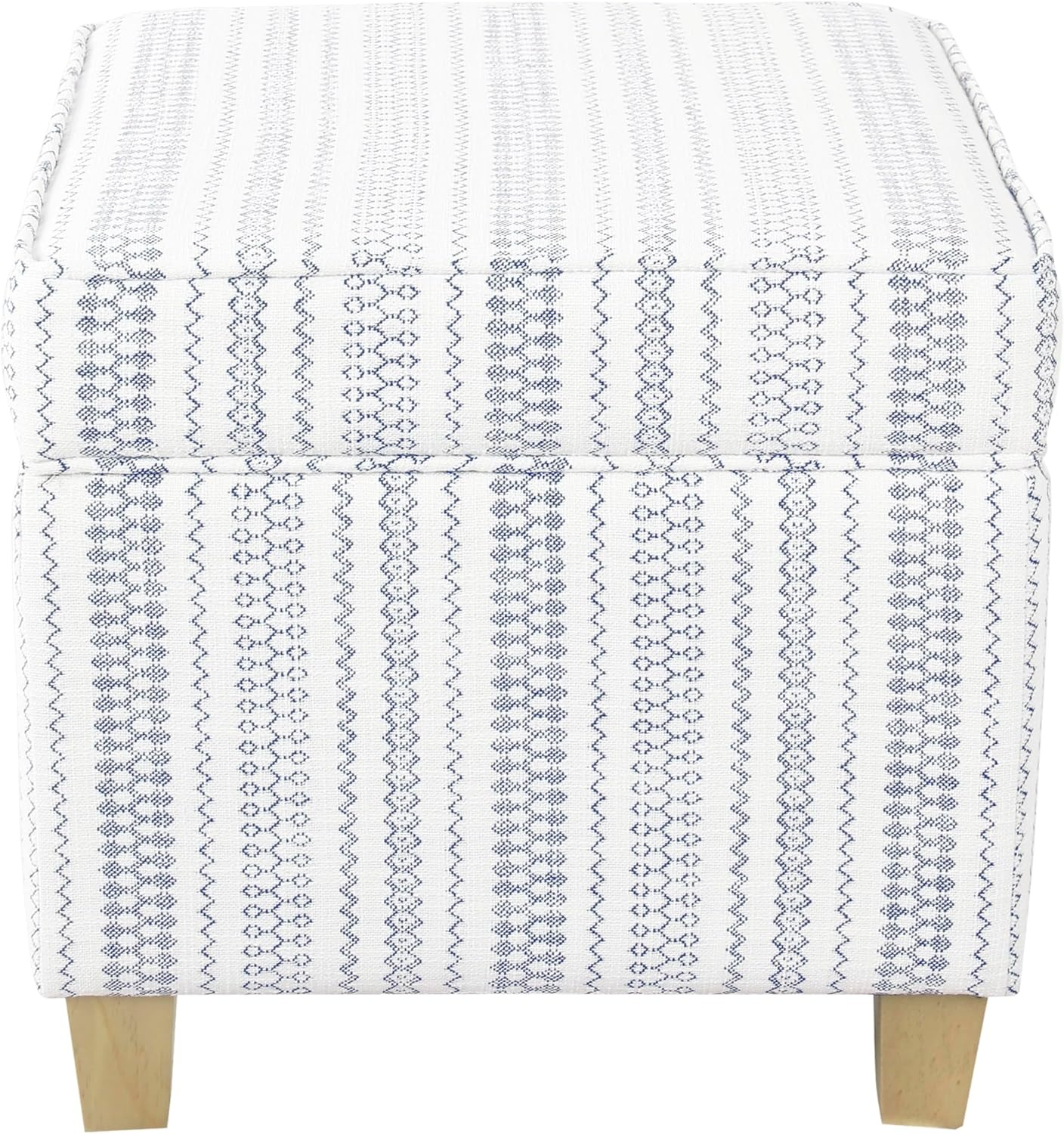 image:imageHomePop 18 Square Tufted Storage Ottoman Cream Textural WovenBlue