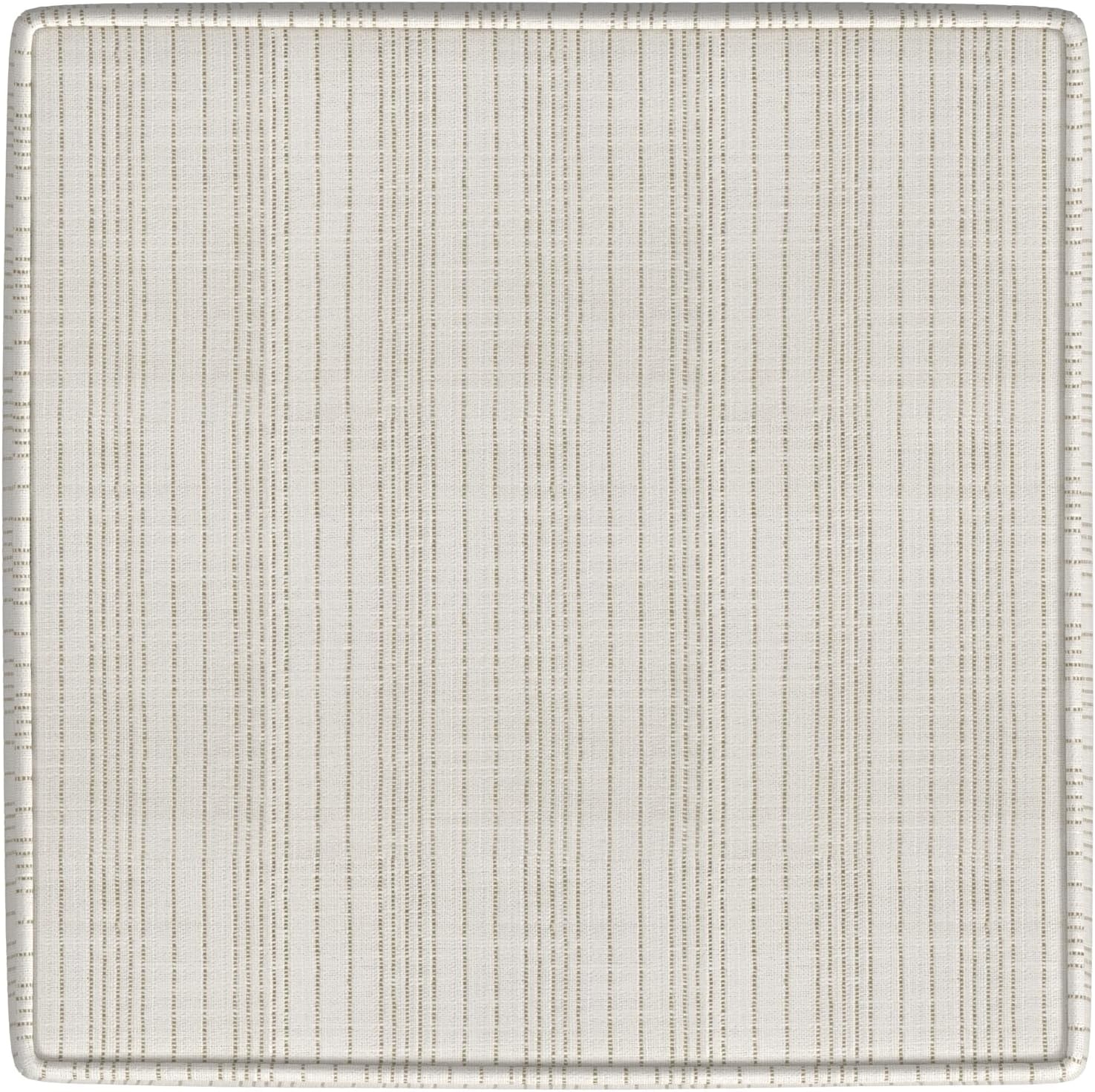image:imageHomePop 18 Square Tufted Storage Ottoman Cream Textural WovenMarigold Pinstripe Cream Fabric
