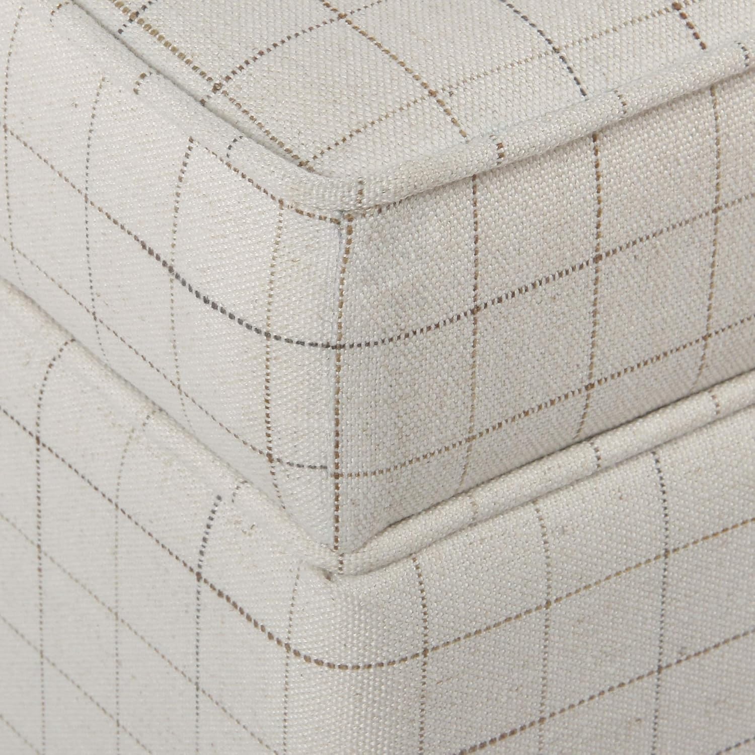 image:imageHomePop 18 Square Tufted Storage Ottoman Cream Textural WovenNatural Windowpane