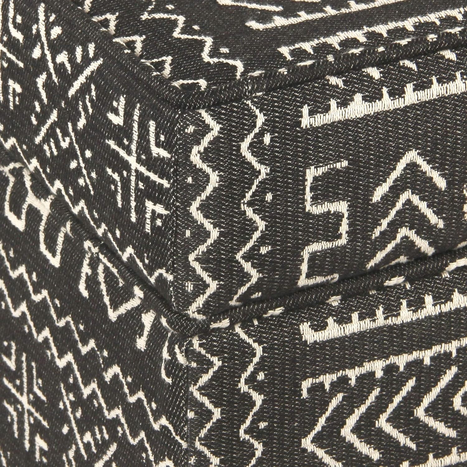 image:imageHomePop 18 Square Tufted Storage Ottoman Cream Textural WovenOnyx