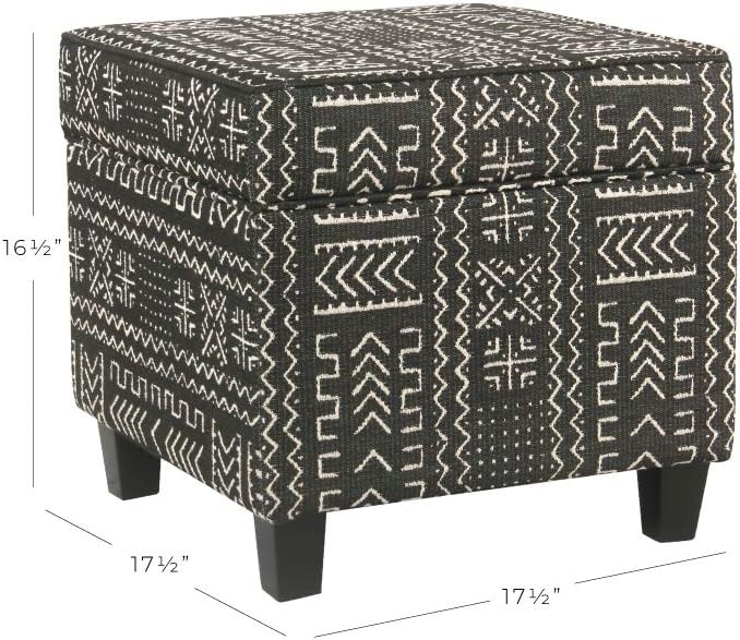 image:imageHomePop 18 Square Tufted Storage Ottoman Cream Textural WovenOnyx