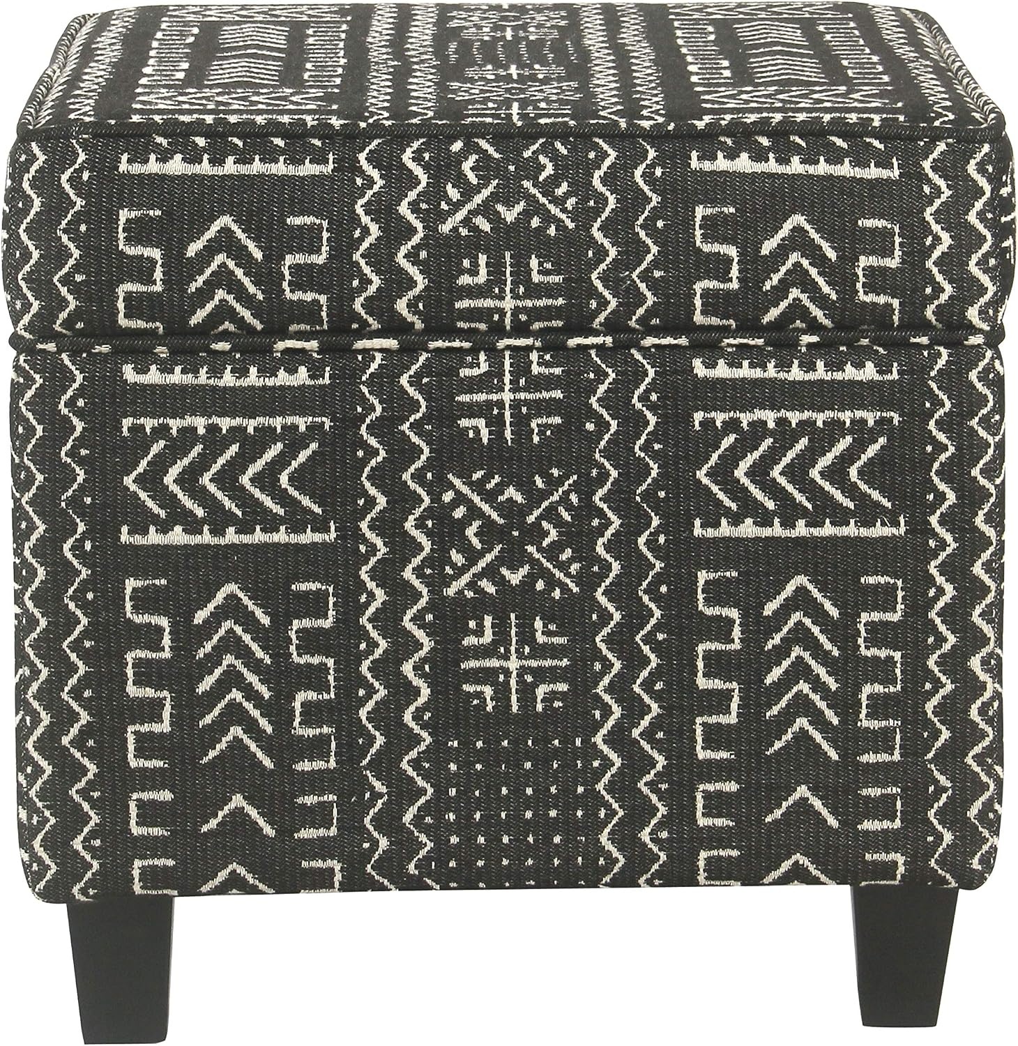 image:imageHomePop 18 Square Tufted Storage Ottoman Cream Textural WovenOnyx