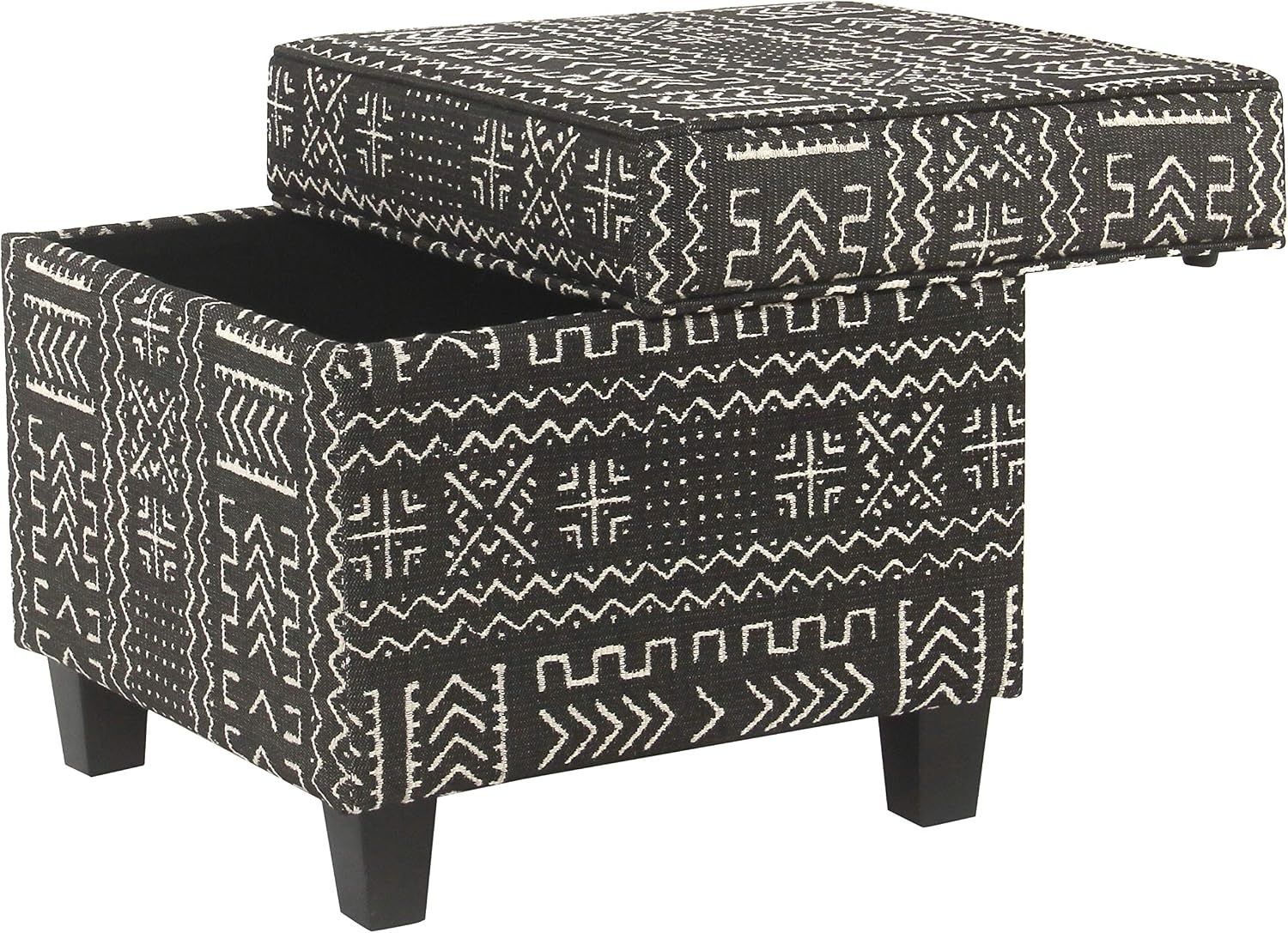 image:imageHomePop 18 Square Tufted Storage Ottoman Cream Textural WovenOnyx