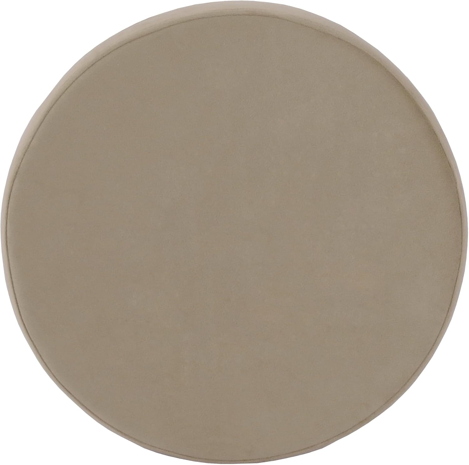 image:imageHomePop 19 Round Storage Ottoman Cream Textural WovenFawn Velvet