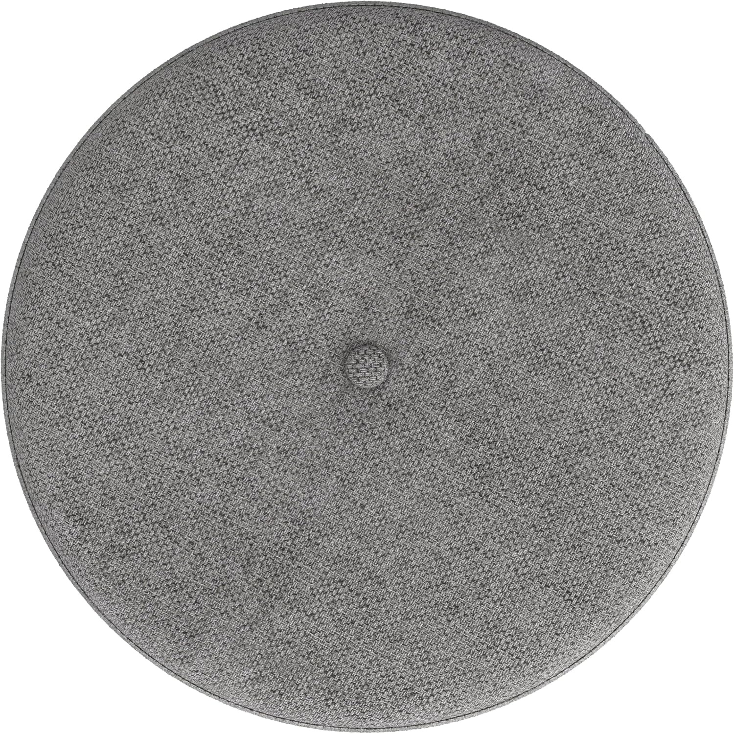 image:imageHomePop 19 Round Storage Ottoman Cream Textural WovenGrey Woven