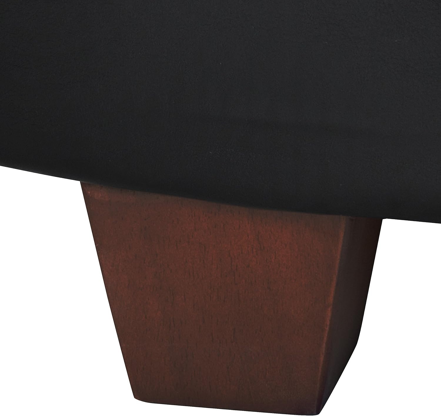 image:imageHomePop 24 Large Round Storage Ottoman Cream Textural WovenBlack Faux Leather