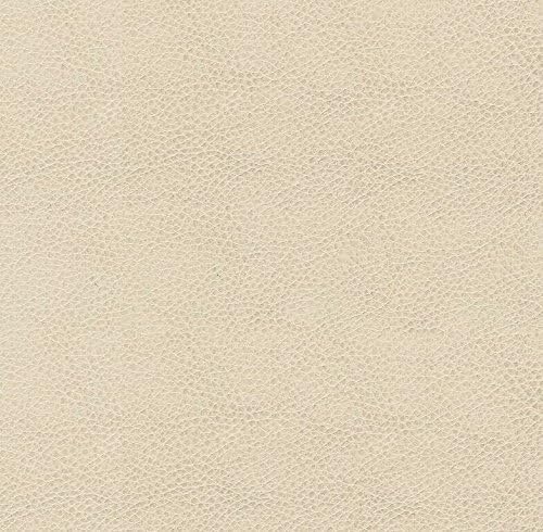image:imageHomePop 24 Large Round Storage Ottoman Cream Textural WovenCream Faux Leather