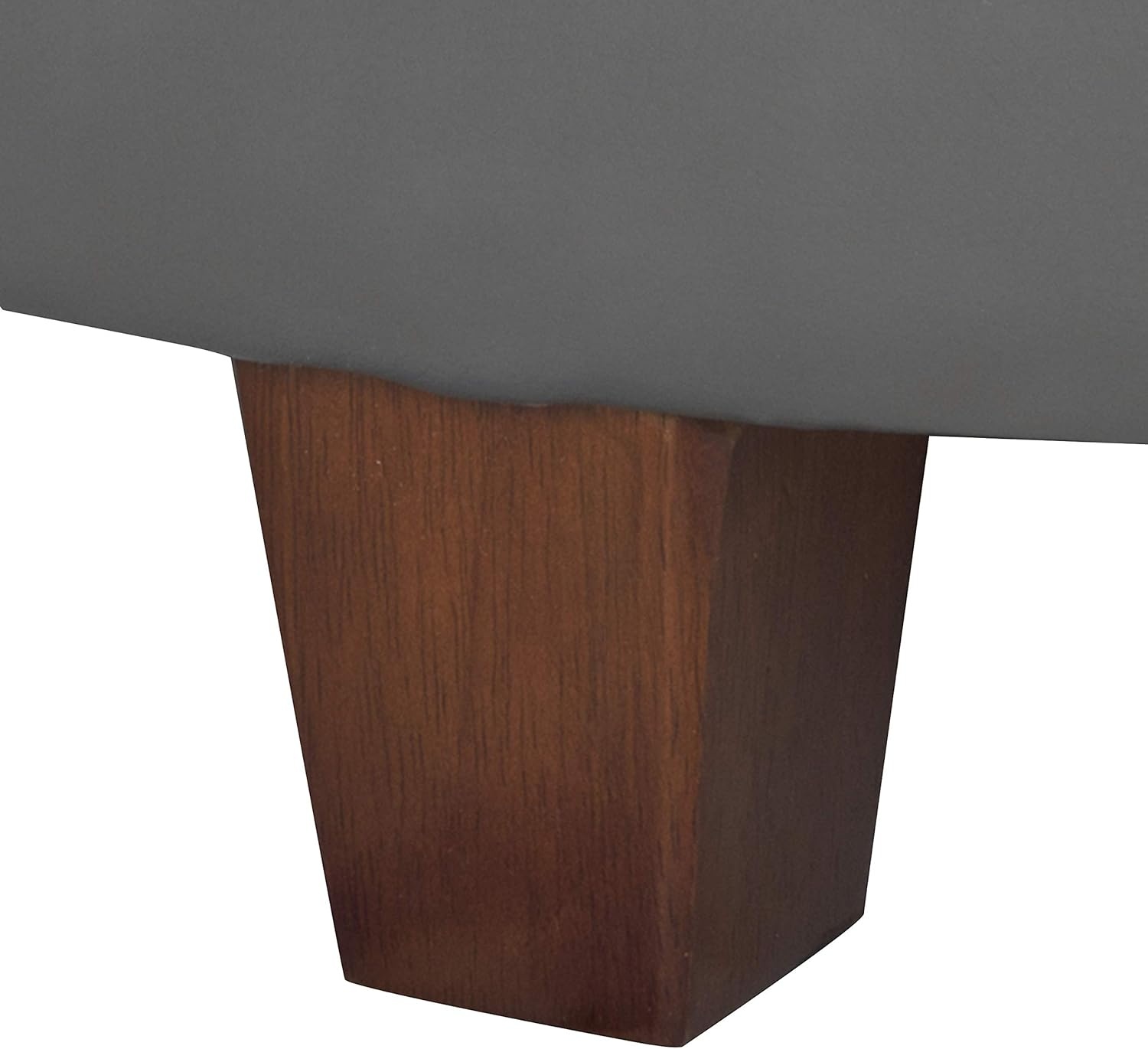 image:imageHomePop 24 Large Round Storage Ottoman Cream Textural WovenGray Faux Leather