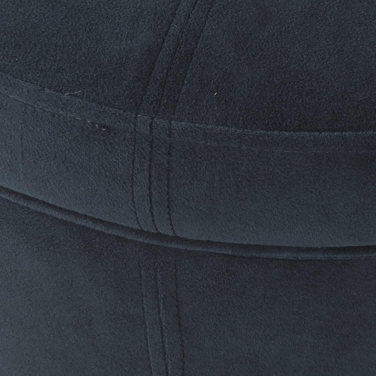 image:imageHomePop 24 Large Round Storage Ottoman Cream Textural WovenNavy