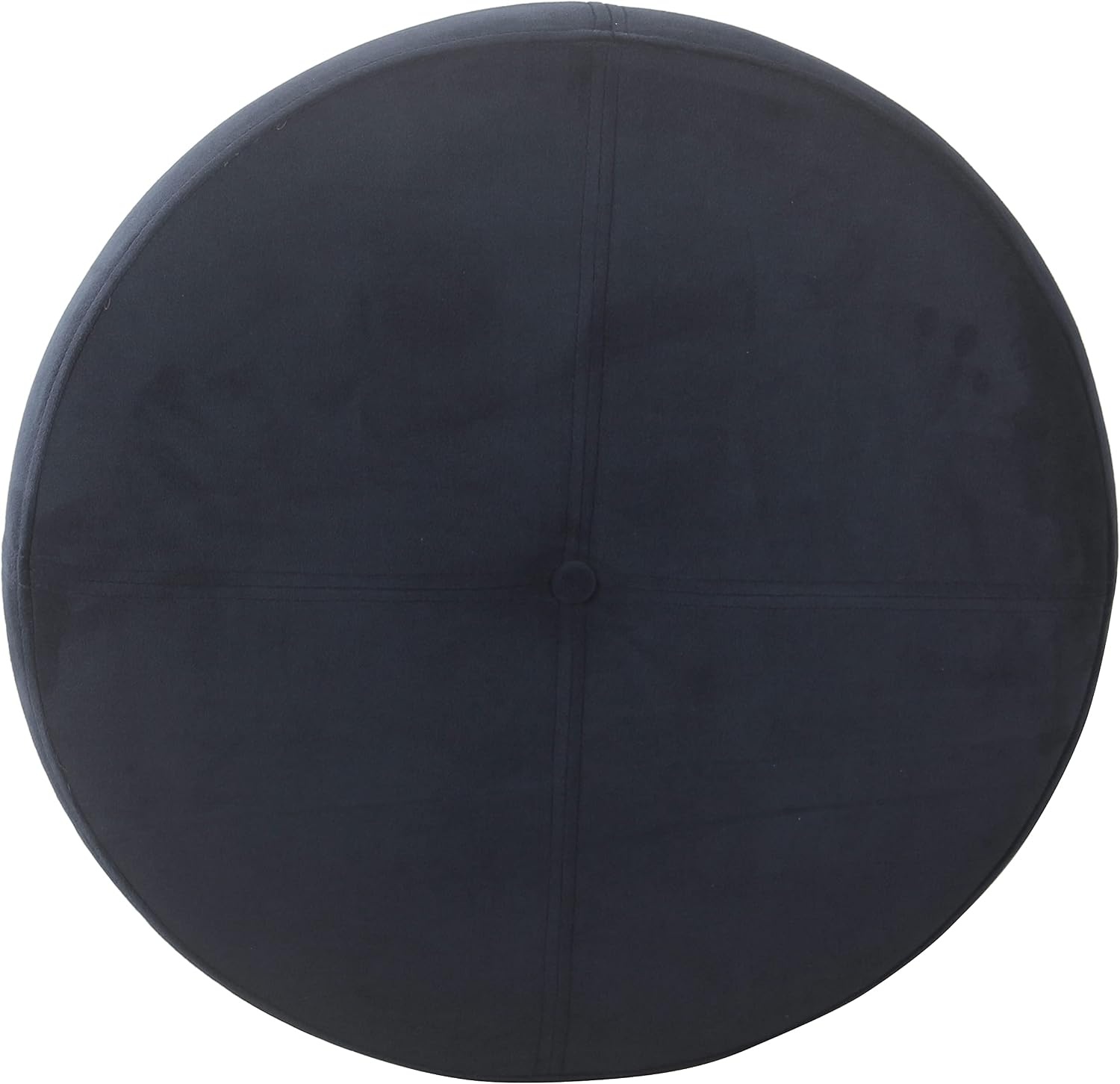 image:imageHomePop 24 Large Round Storage Ottoman Cream Textural WovenNavy