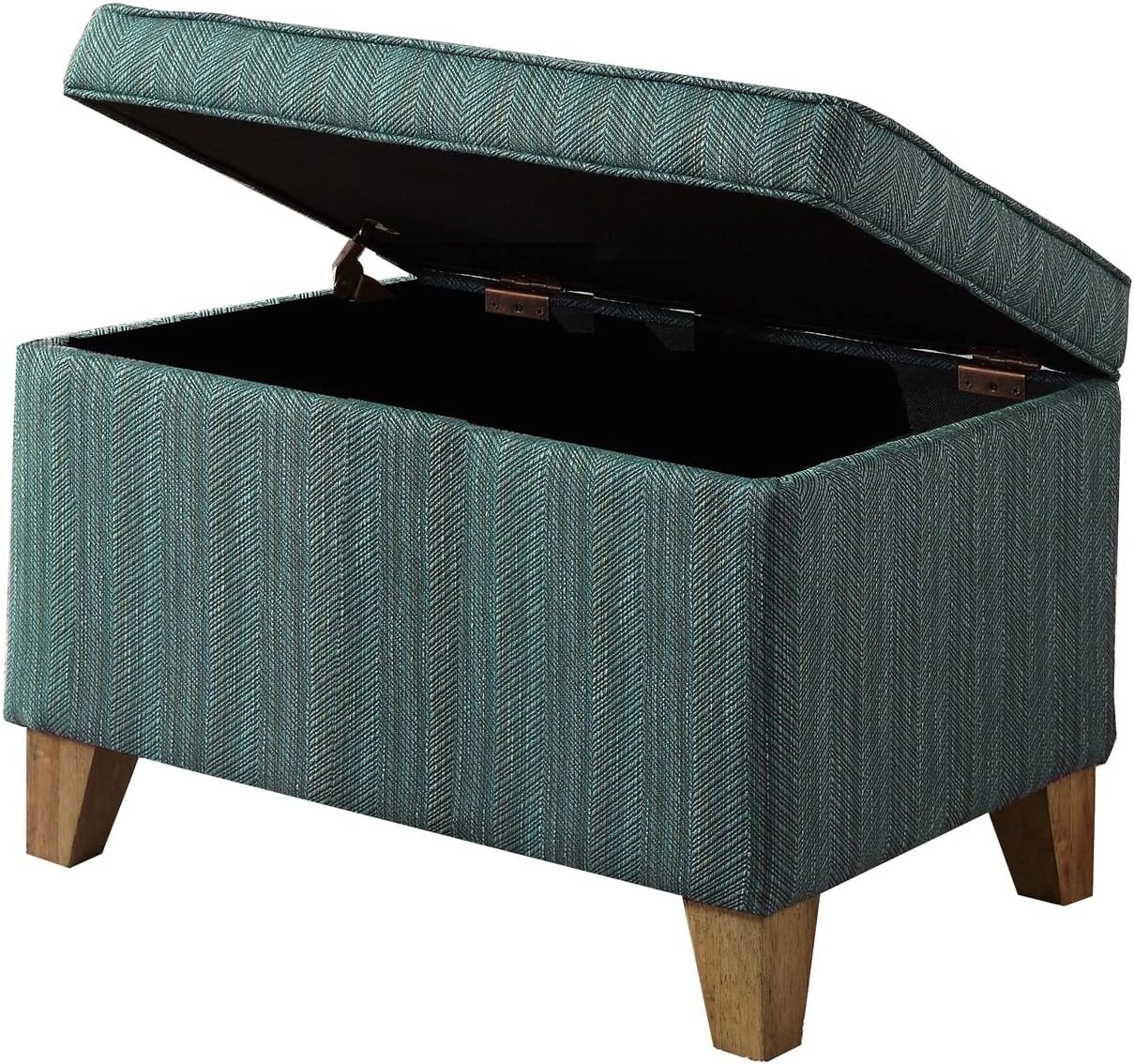 image:imageHomePop 24 Medium Storage Ottoman Cream Chevron WovenBlue Chevron