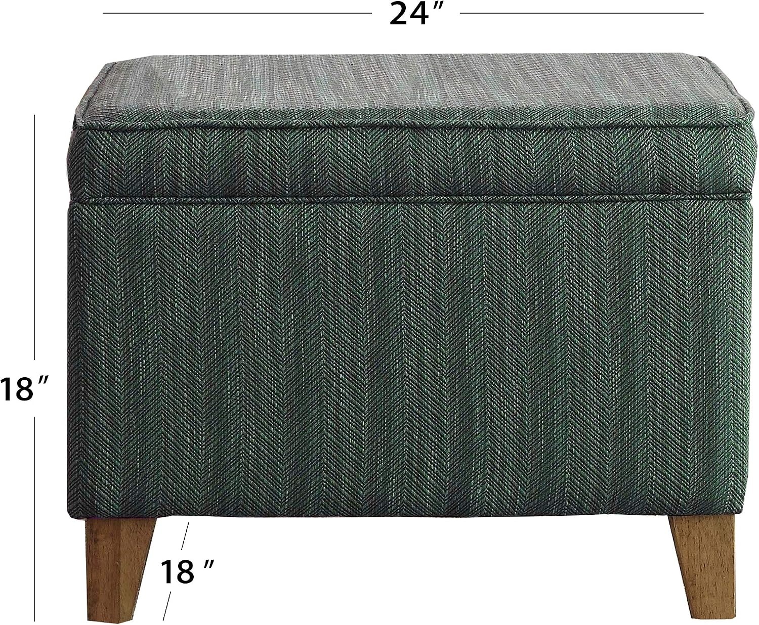 image:imageHomePop 24 Medium Storage Ottoman Cream Chevron WovenBlue Chevron