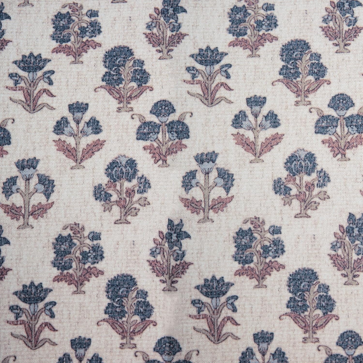 image:imageHomePop 24 Medium Storage Ottoman Cream Chevron WovenBlue Floral Pattern