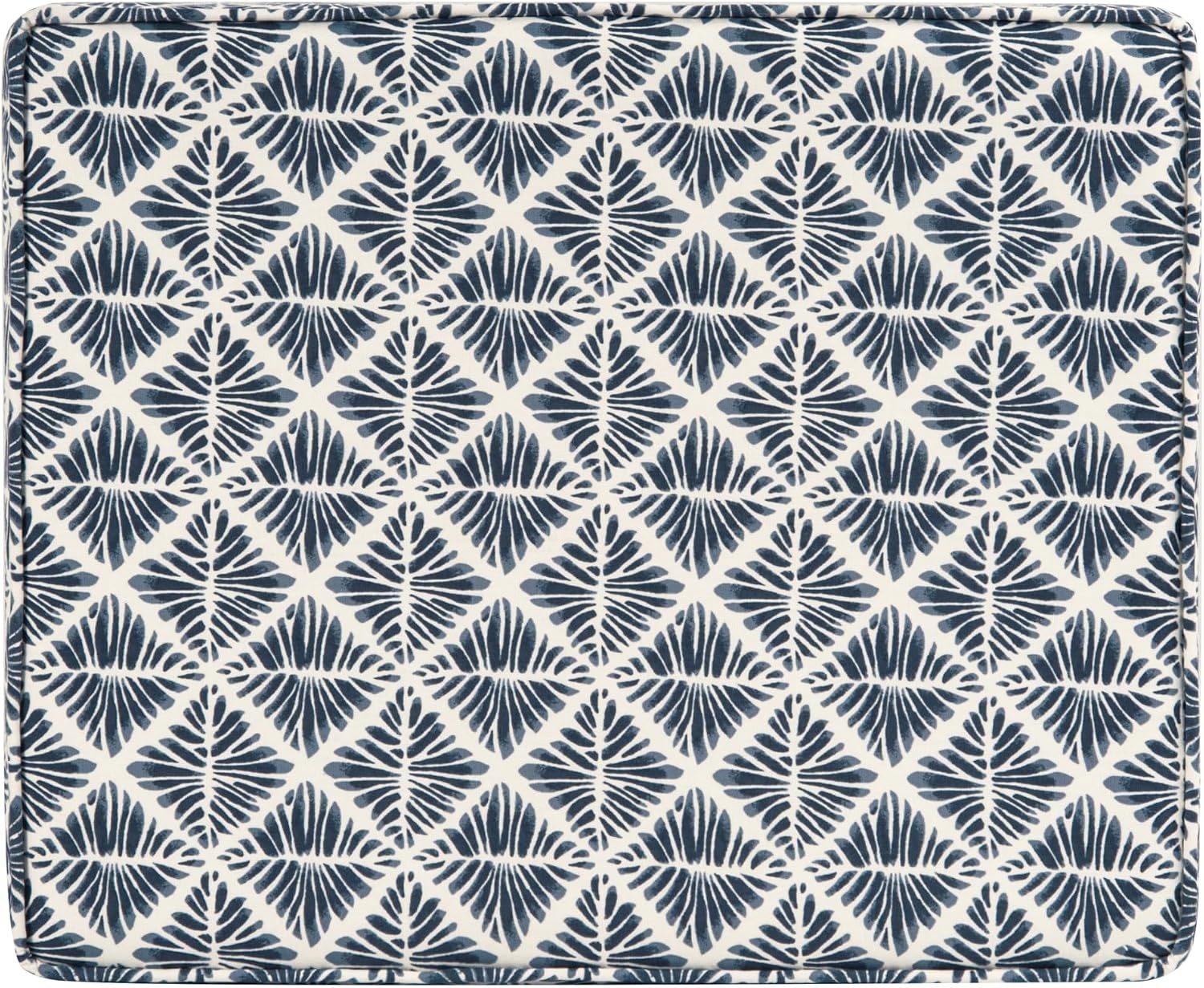 image:imageHomePop 24 Medium Storage Ottoman Cream Chevron WovenBlue Geometric Pattern