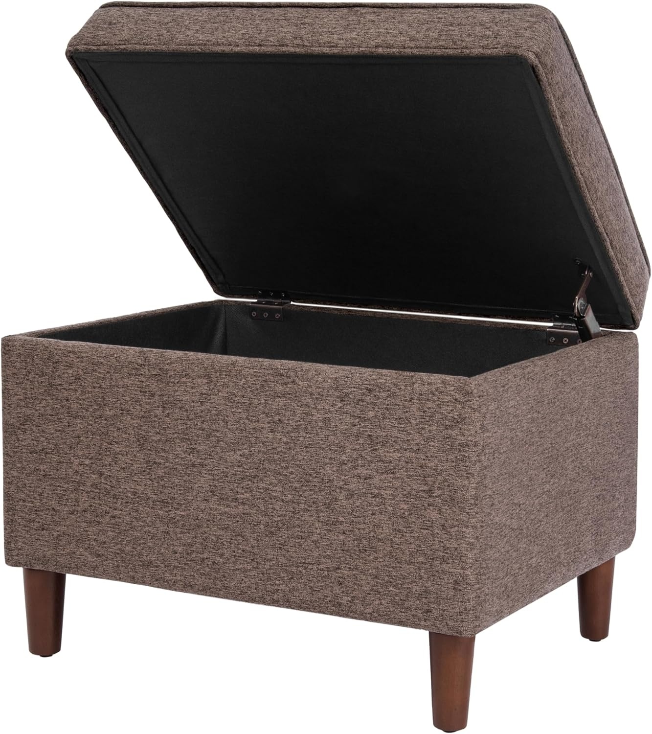 image:imageHomePop 24 Medium Storage Ottoman Cream Chevron WovenBrown