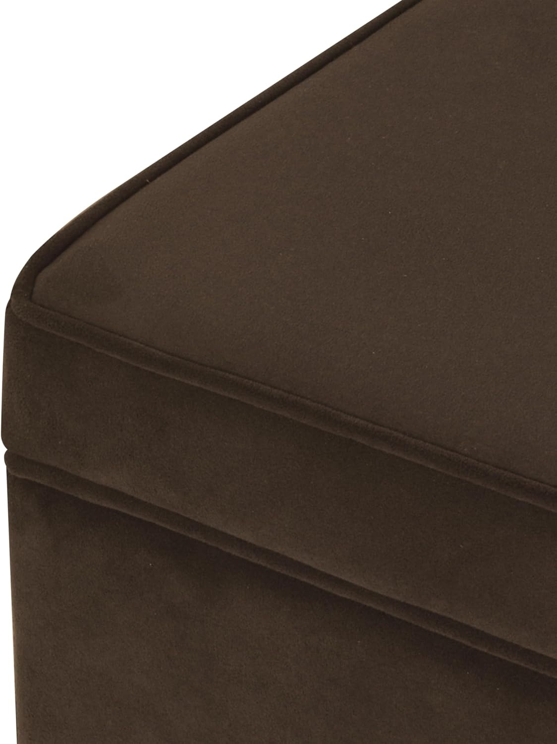 image:imageHomePop 24 Medium Storage Ottoman Cream Chevron WovenChocolate Brown Velvet