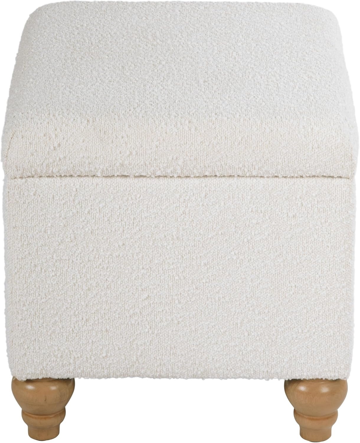 image:imageHomePop 24 Medium Storage Ottoman Cream Chevron WovenCream Boucle