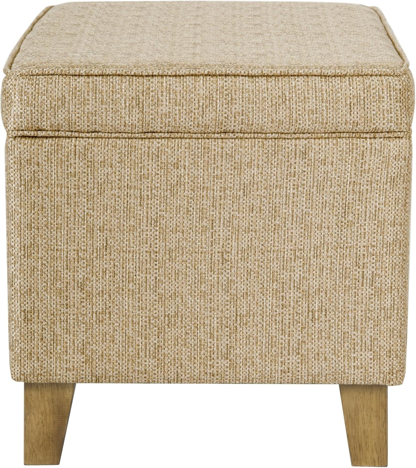 image:imageHomePop 24 Medium Storage Ottoman Cream Chevron WovenCream Woven