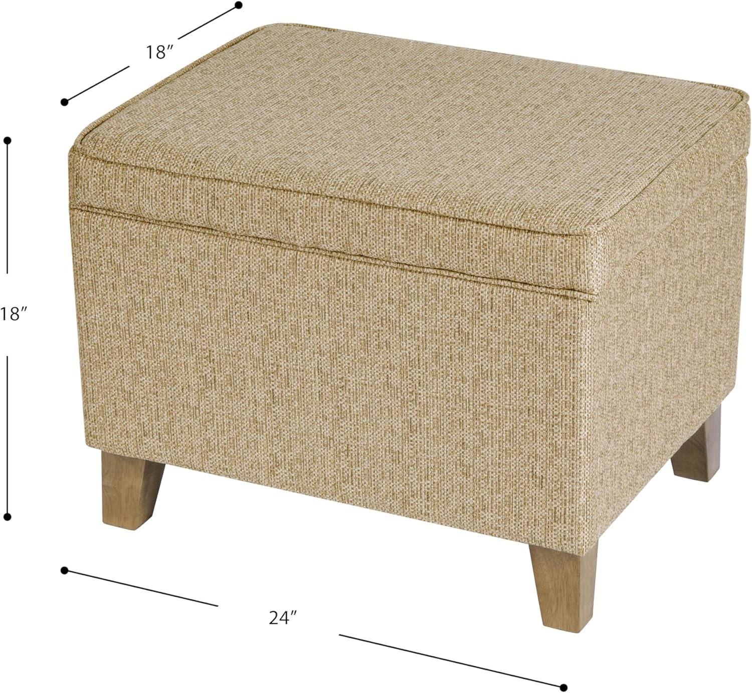 image:imageHomePop 24 Medium Storage Ottoman Cream Chevron WovenCream Woven