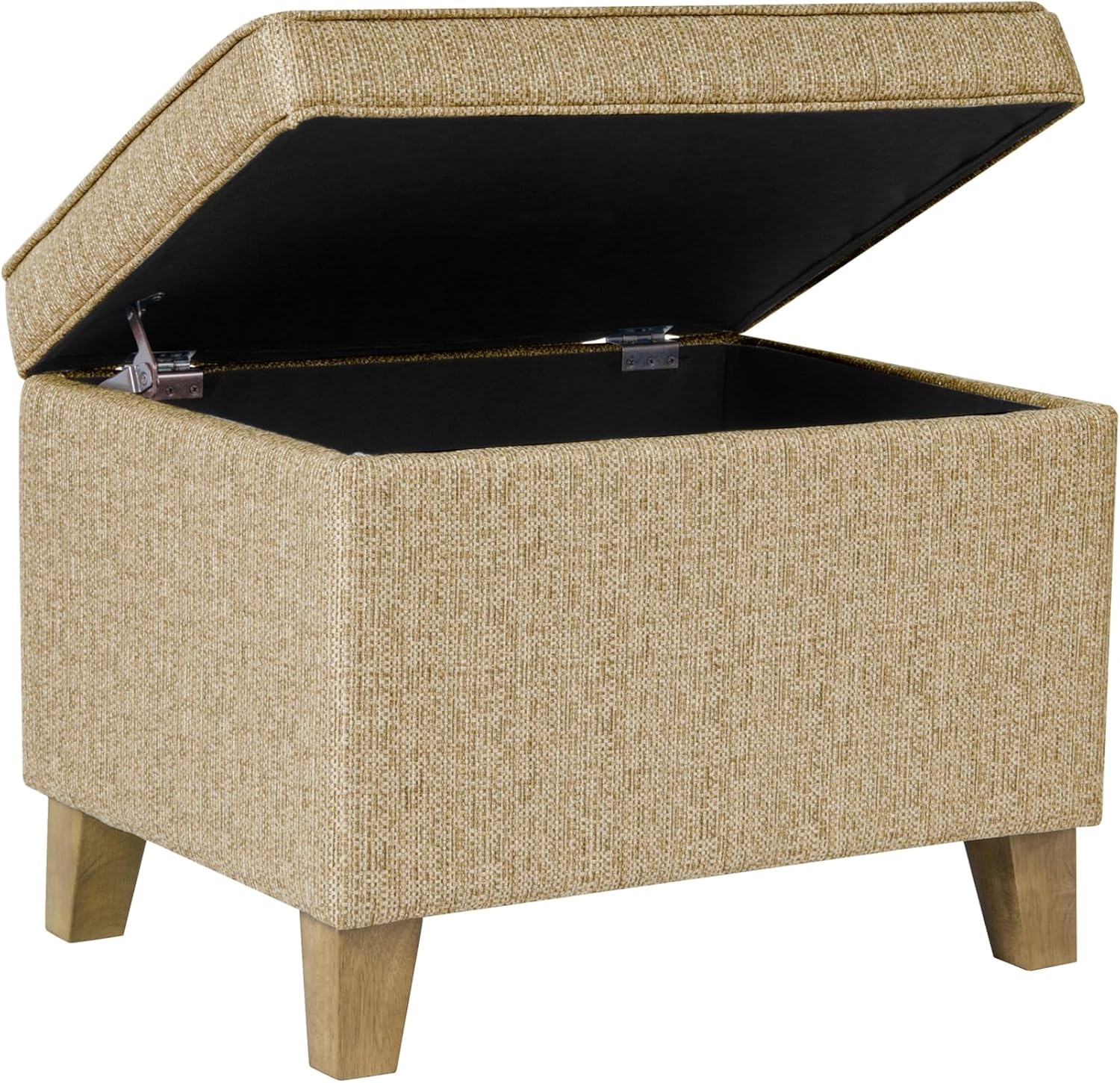 image:imageHomePop 24 Medium Storage Ottoman Cream Chevron WovenCream Woven