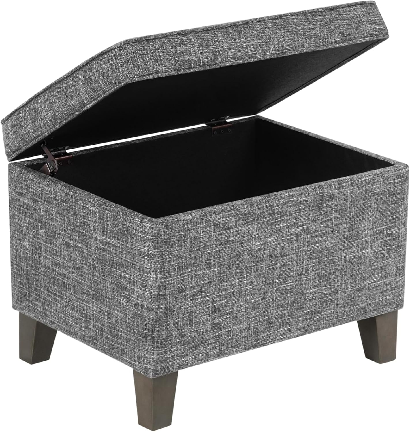 image:imageHomePop 24 Medium Storage Ottoman Cream Chevron WovenGrey