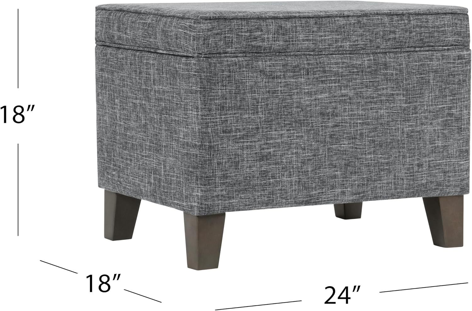 image:imageHomePop 24 Medium Storage Ottoman Cream Chevron WovenGrey