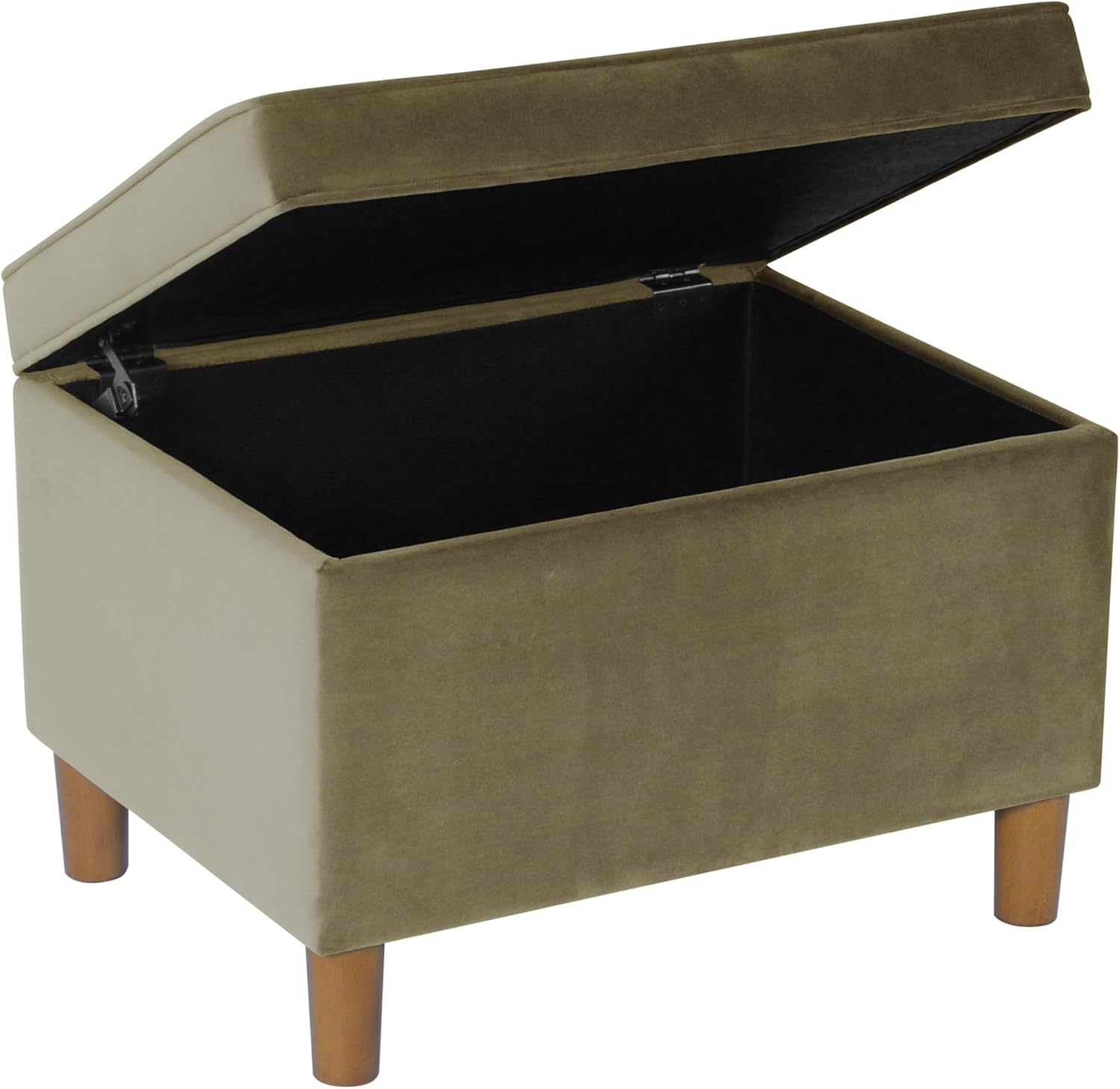 image:imageHomePop 24 Medium Storage Ottoman Cream Chevron WovenLight Sage Green Velvet