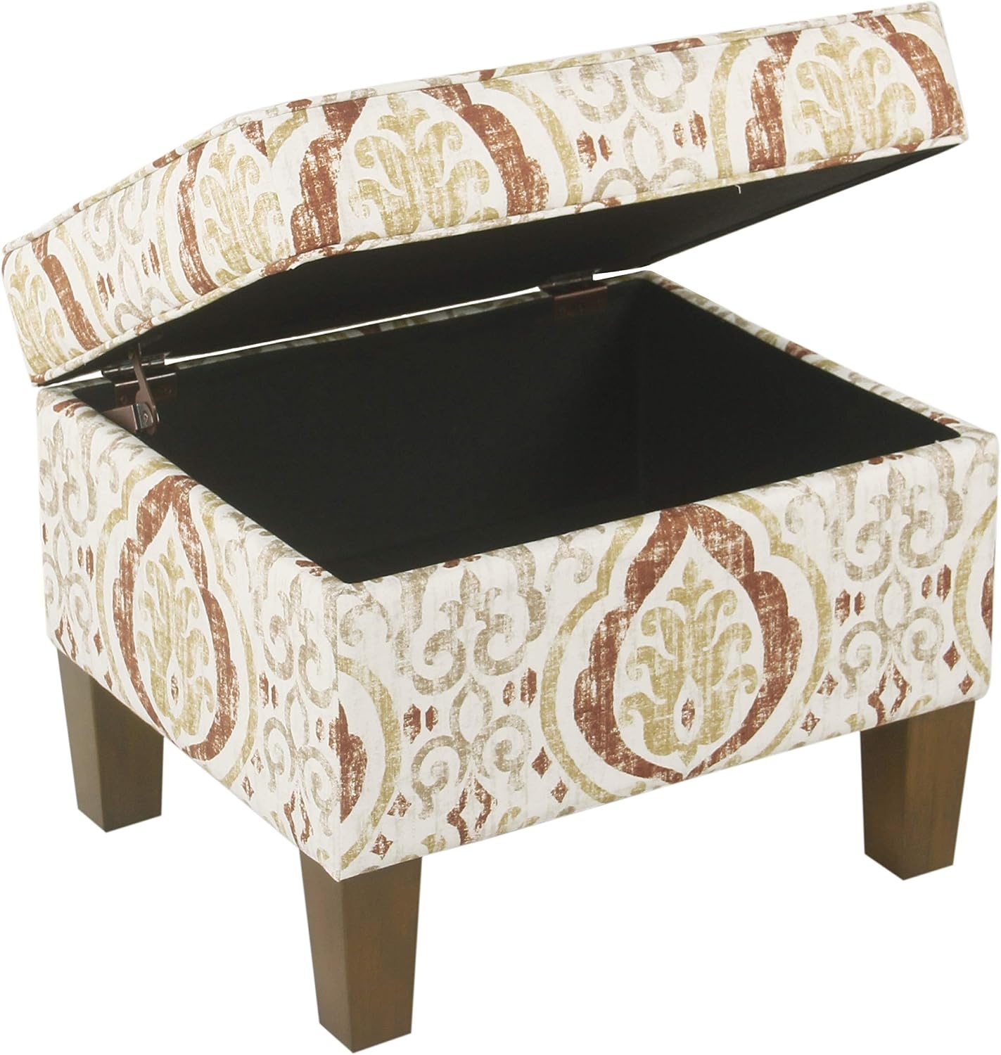 image:imageHomePop 24 Medium Storage Ottoman Cream Chevron WovenOrange