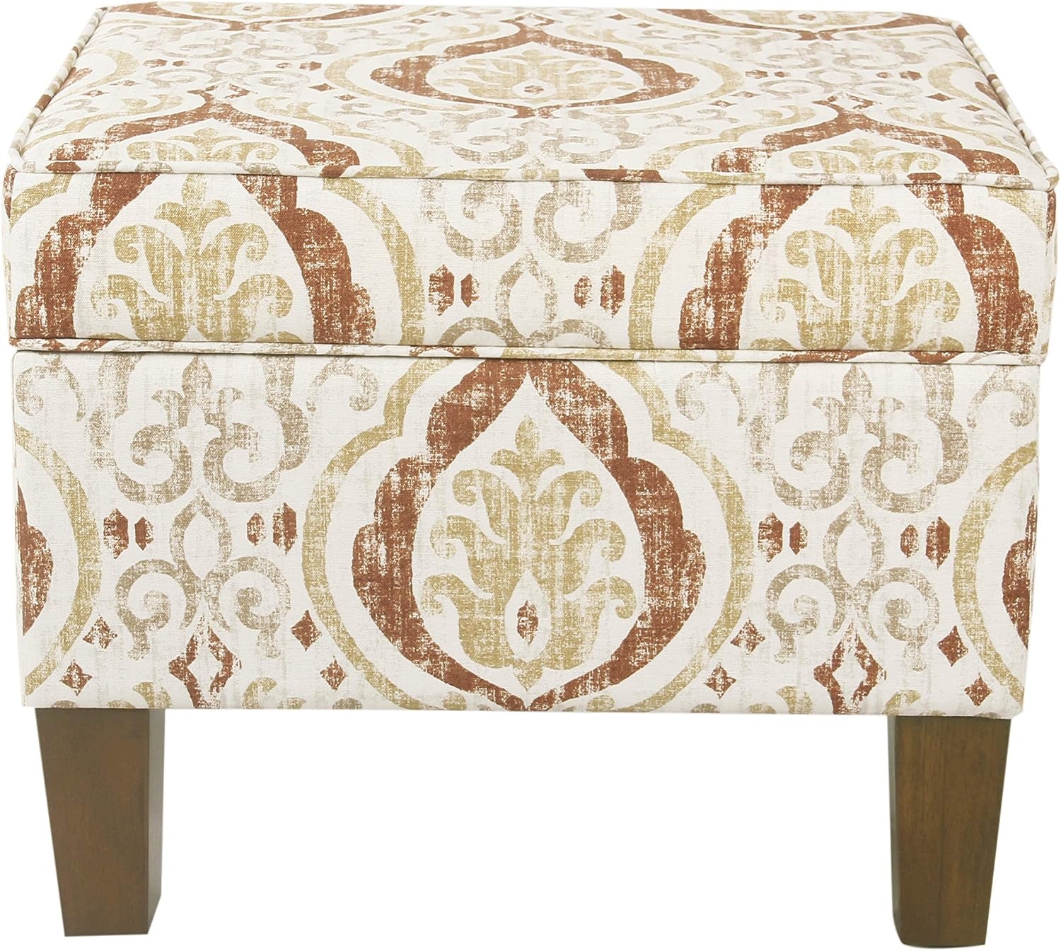 image:imageHomePop 24 Medium Storage Ottoman Cream Chevron WovenOrange
