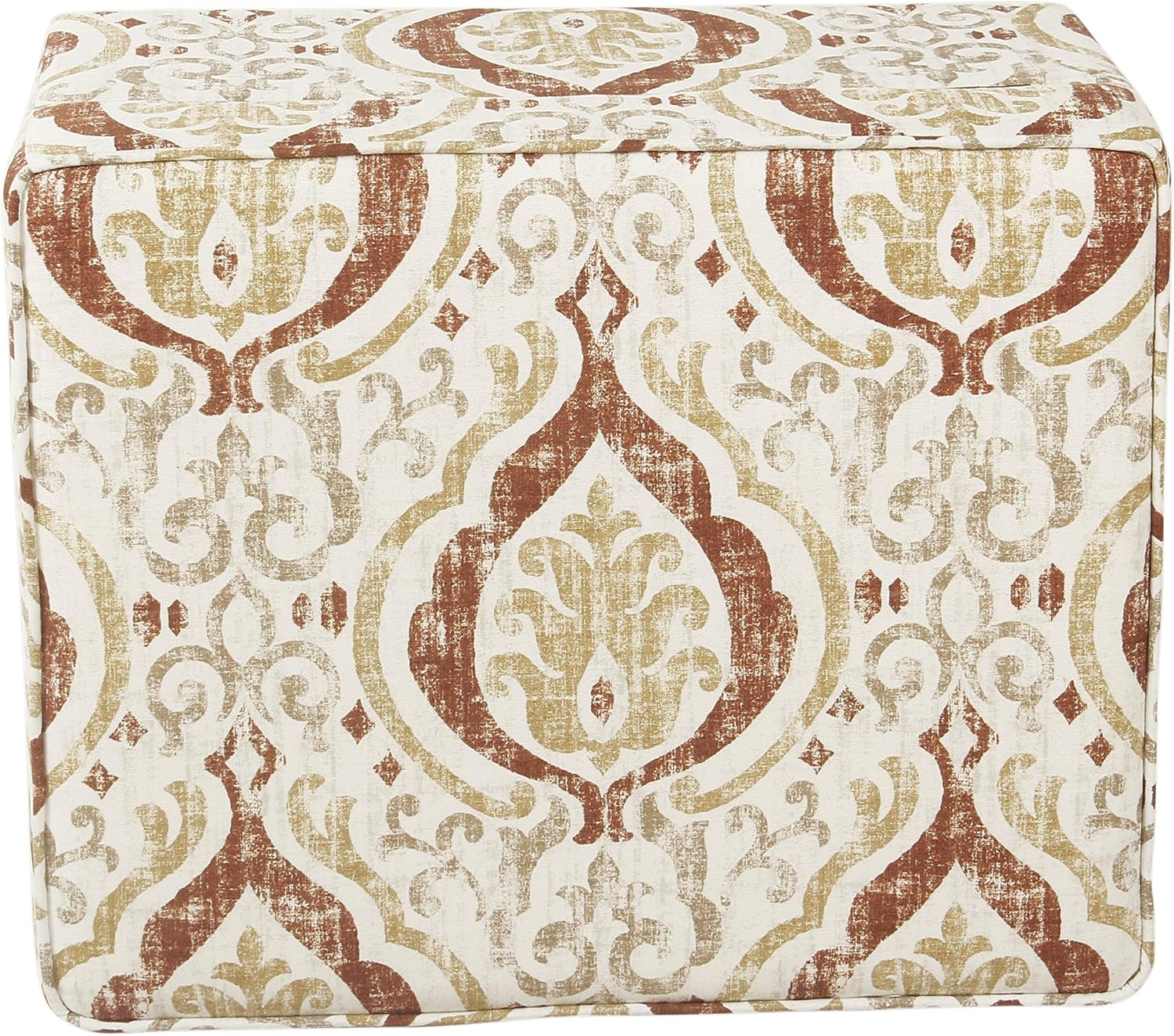 image:imageHomePop 24 Medium Storage Ottoman Cream Chevron WovenOrange