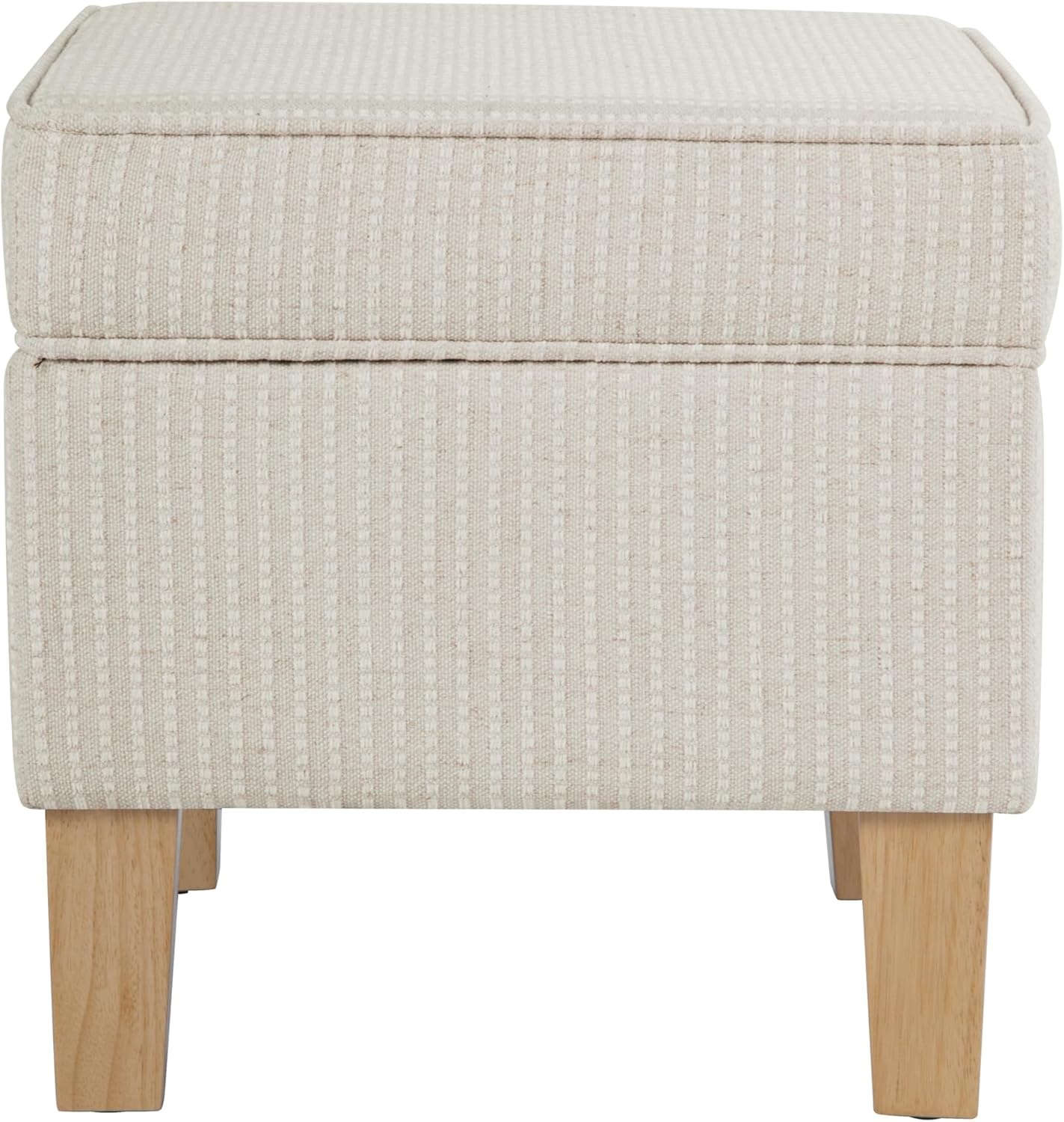 image:imageHomePop 24 Medium Storage Ottoman Cream Chevron WovenWhite Woven Stripe